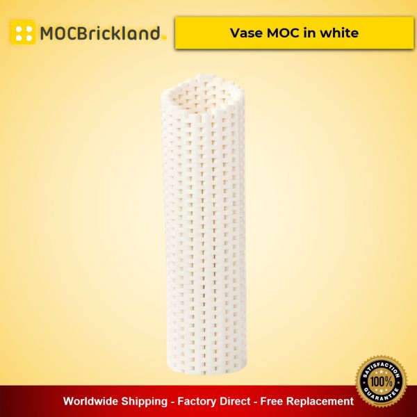 creator moc 90093 vase moc in white compatible with moc flower bouquet 10280 40461 and 40460 mocbrickland 7497