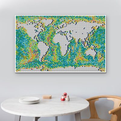creator moc 90172 world map pixel art mocbrickland 7121