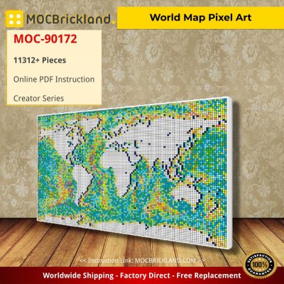 creator moc 90172 world map pixel art mocbrickland 7245