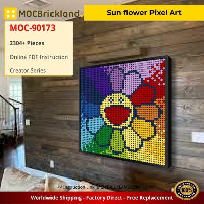 creator moc 90173 sun flower pixel art mocbrickland 8366