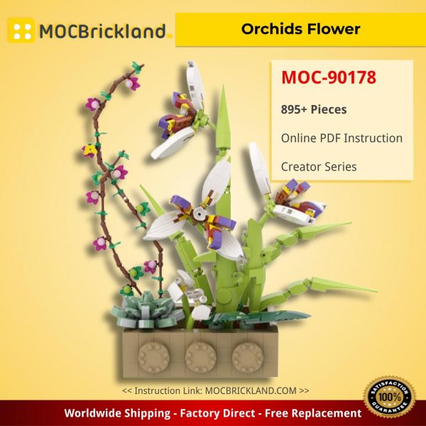 creator moc 90178 orchids flower mocbrickland 4094