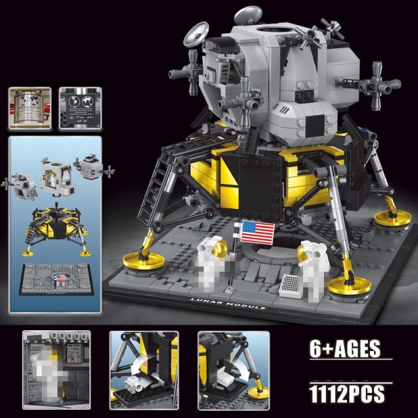 ideas 60003 nasa apollo 11 lunar lander compatible moc 10266 1382