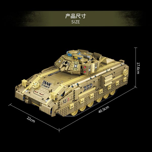 military moyu my86001 m2a2 tank with rc 1763 pieces 1871