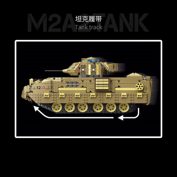 military moyu my86001 m2a2 tank with rc 1763 pieces 4924