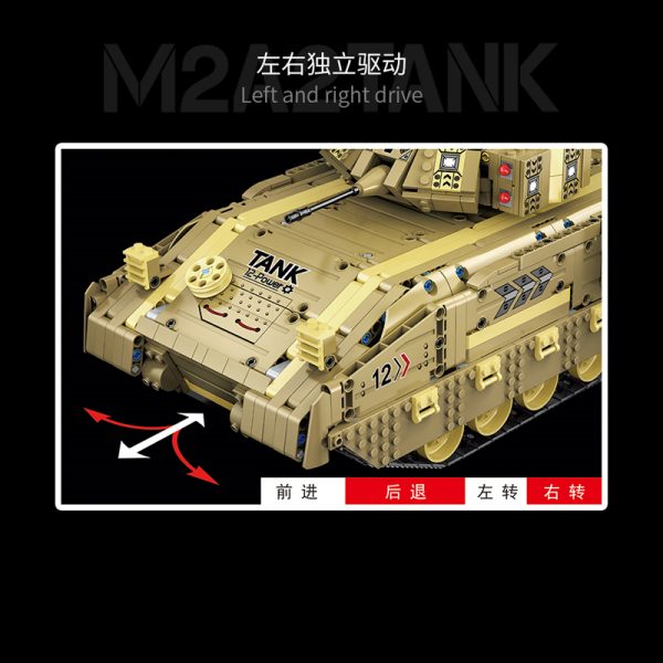 military moyu my86001 m2a2 tank with rc 1763 pieces 5437