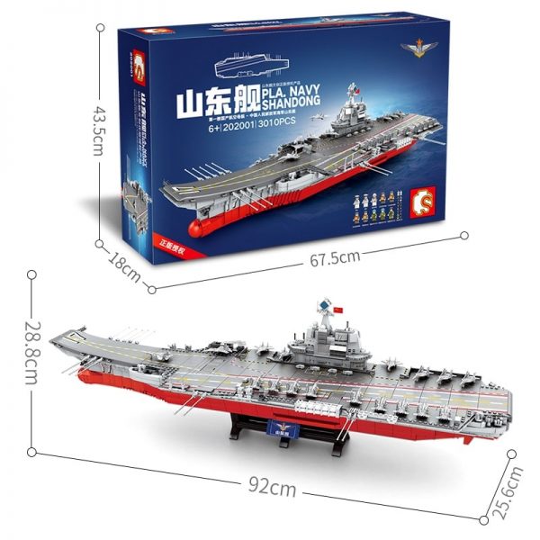 military sembo 202001 pla navy shandong 1350 military aircraft battleship 3166