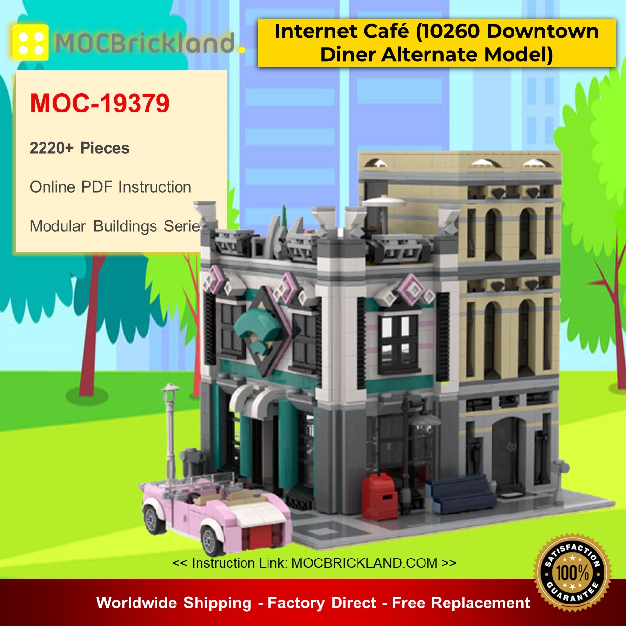 modular building moc 19379 internet caf 10260 downtown diner alternate model modular by huaojozu mocbrickland 8310