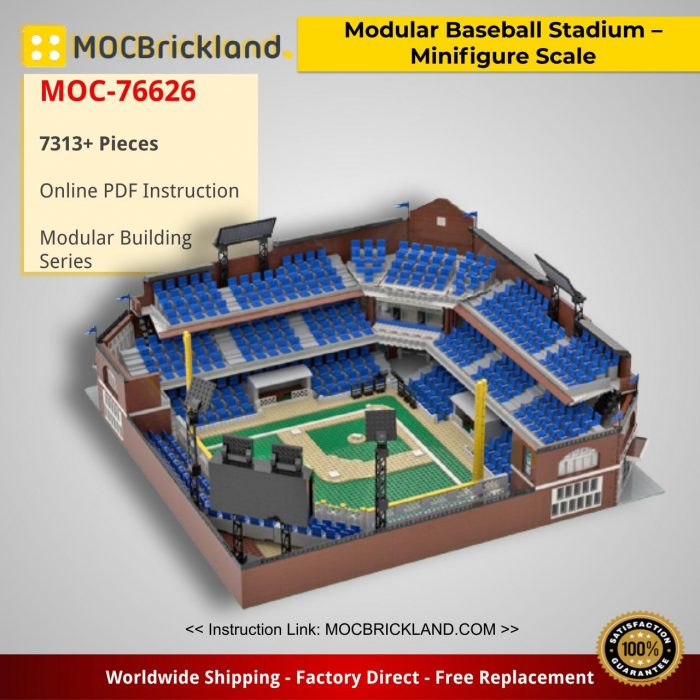 Modular Building MOC-76626 Modular Baseball Stadium – Minifigure Scale by gabizon MOCBRICKLAND