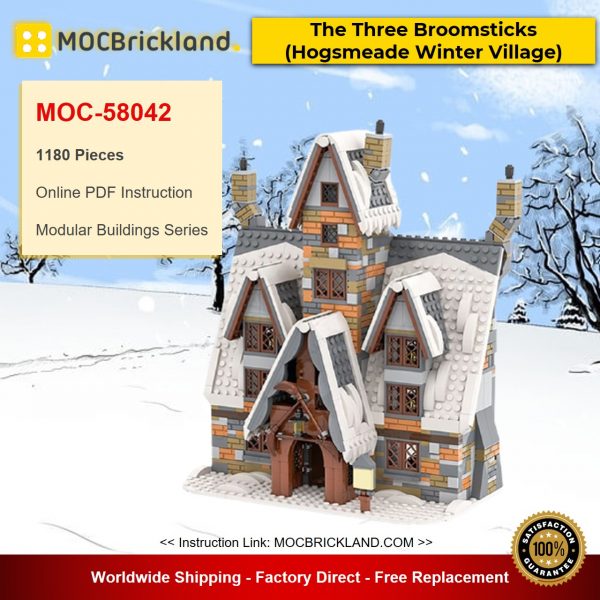modular buildings moc 58042 the three broomsticks hogsmeade winter village by benbuildslego mocbrickland 4084