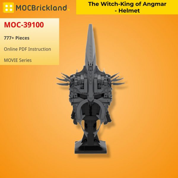 movie moc 39100 the witch king of angmar helmet by black mantled builder mocbrickland 8287