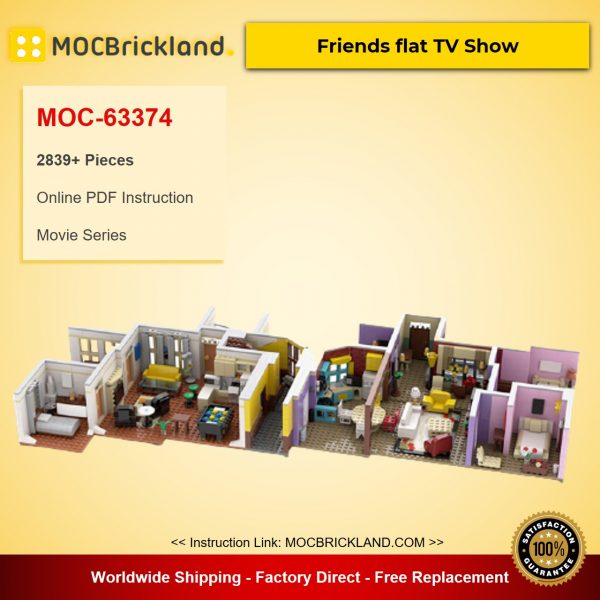 movie moc 63374 friends flat tv show by brick o lantern mocbrickland 7914
