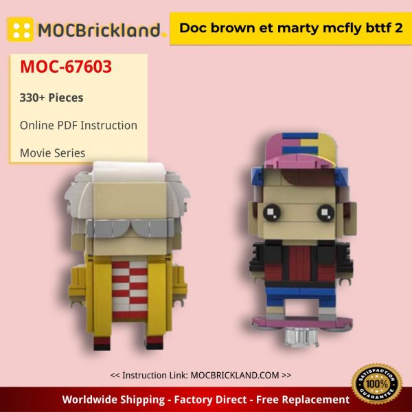 movie moc 67603 doc brown et marty mcfly bttf 2 by headsbrick mocbrickland 6858