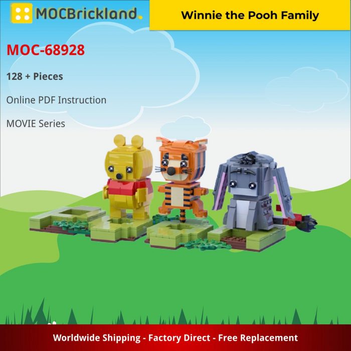 MOVIE MOC-68928 Winnie the Pooh Family BrickHeadz by Bbchai MOCBRICKLAND