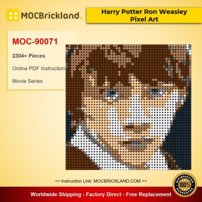 movie moc 90071 harry potter ron weasley pixel art mocbrickland 3316