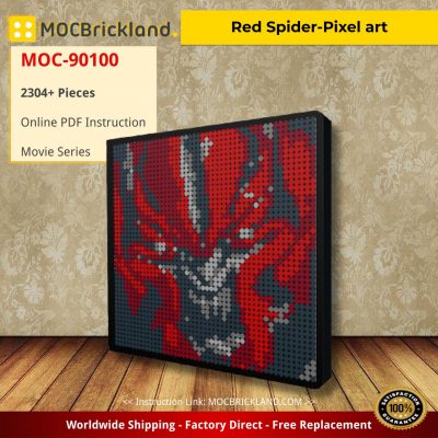 movie moc 90100 red spider pixel art mocbrickland 3247