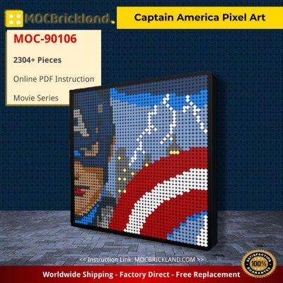 movie moc 90106 captain america pixel art mocbrickland 8368