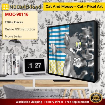 movie moc 90116 cat and mouse cat pixel art mocbrickland 3441