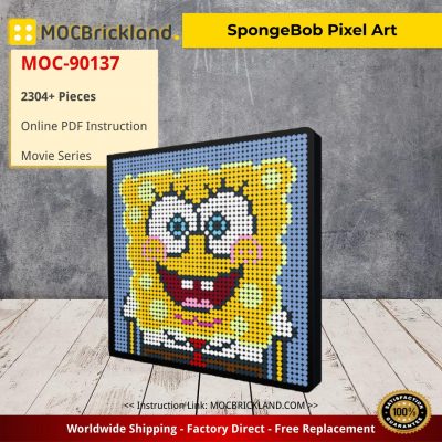 movie moc 90137 spongebob pixel art mocbrickland 8505