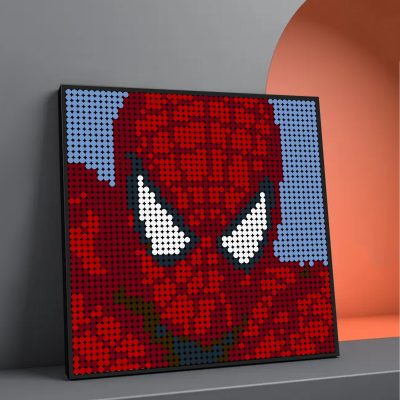 movie moc 90148 spiderman pixel art mocbrickland 4472