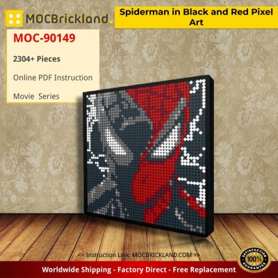 movie moc 90149 spiderman in black and red pixel art mocbrickland 2189
