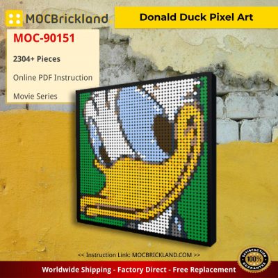 movie moc 90151 donald duck pixel art mocbrickland 6569