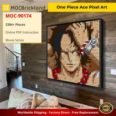 movie moc 90174 one piece ace pixel art mocbrickland 7585