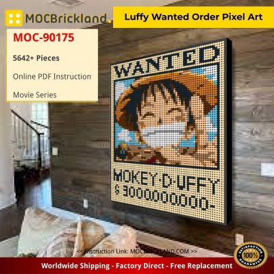 movie moc 90175 luffy wanted order pixel art mocbrickland 4567
