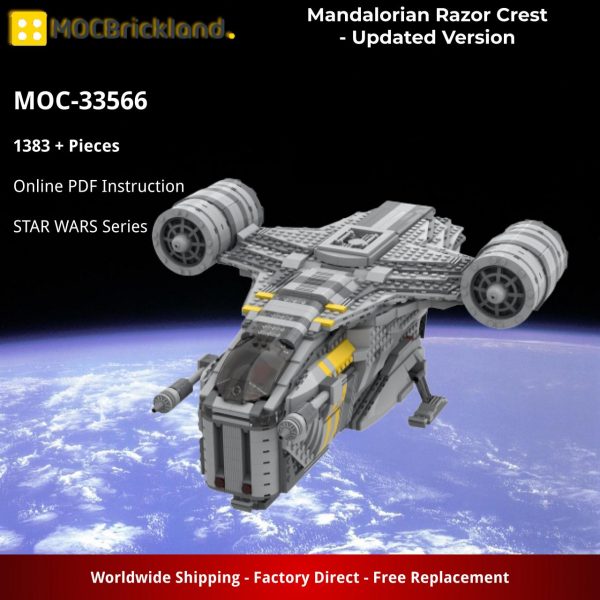 star wars moc 33566 mandalorian razor crest updated version mocbrickland 1603