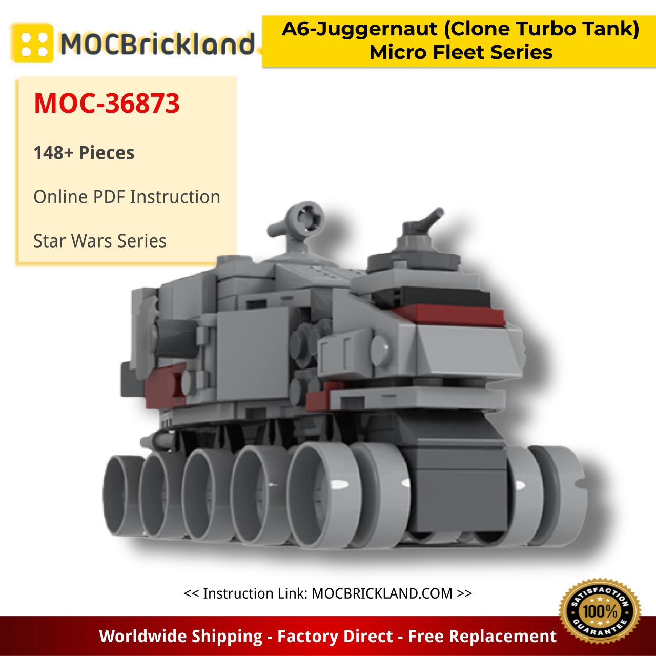 star wars moc 36873 a6 juggernaut clone turbo tank micro fleet series by 2bricksofficial mocbrickland 1869
