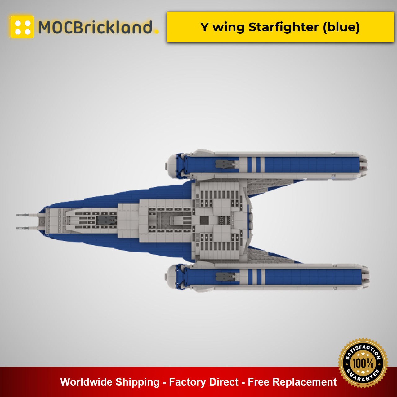 star wars moc 55736 y wing starfighter blue by starwarsfan66 mocbrickland 2856