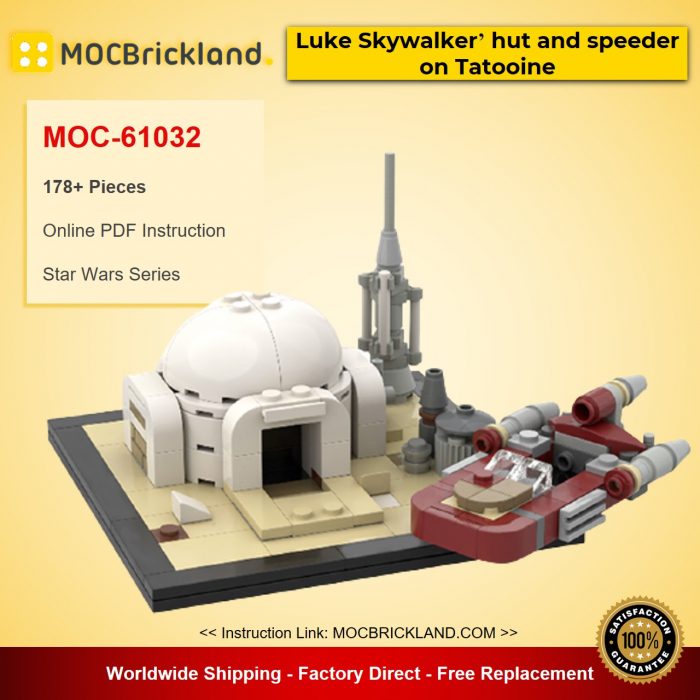 Star Wars MOC-61032 Luke Skywalker’ Hut and Speeder on Tatooine by u_brick MOCBRICKLAND
