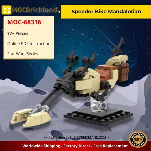 star wars moc 68316 speeder bike mandalorian by headsbrick mocbrickland 4955
