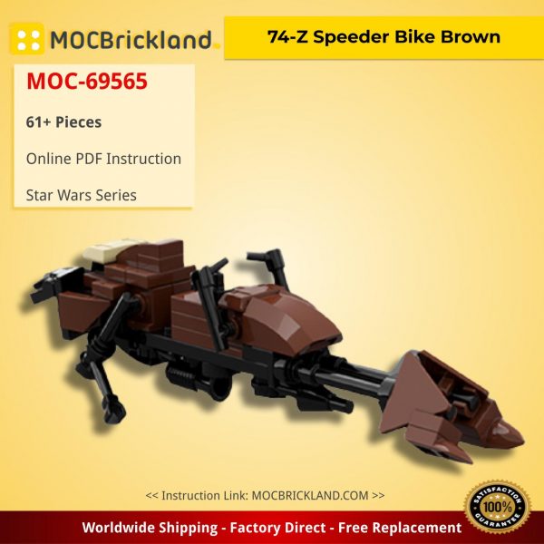 star wars moc 69565 74 z speeder bike brown by johndierocks mocbrickland 5407