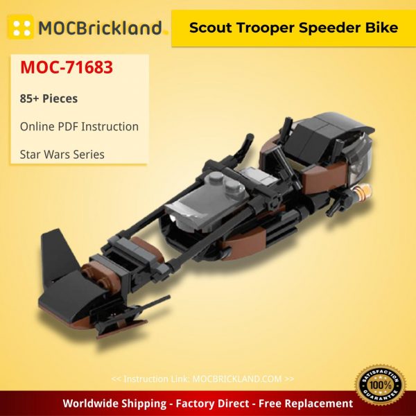 star wars moc 71683 scout trooper speeder bike by beardlb mocbrickland 7458