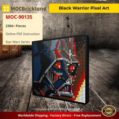 star wars moc 90135 black warrior pixel art mocbrickland 8586