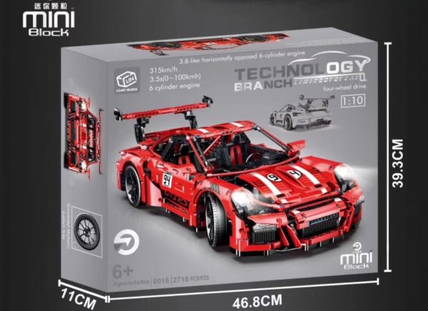 technic lin 0015 porsche 911 super car red 7255