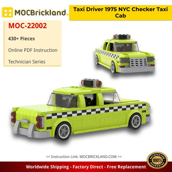 Technic MOC-22002 Taxi Driver 1975 NYC Checker Taxi Cab by mkibs MOCBRICKLAND