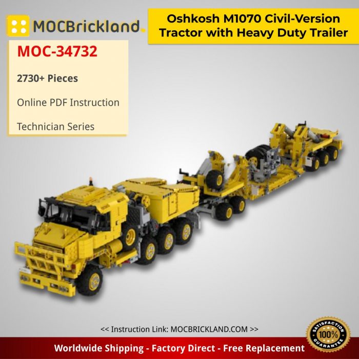 Technic MOC-34732 Oshkosh M1070 Civil-Version Tractor with Heavy Duty Trailer by legolaus MOCBRICKLAND