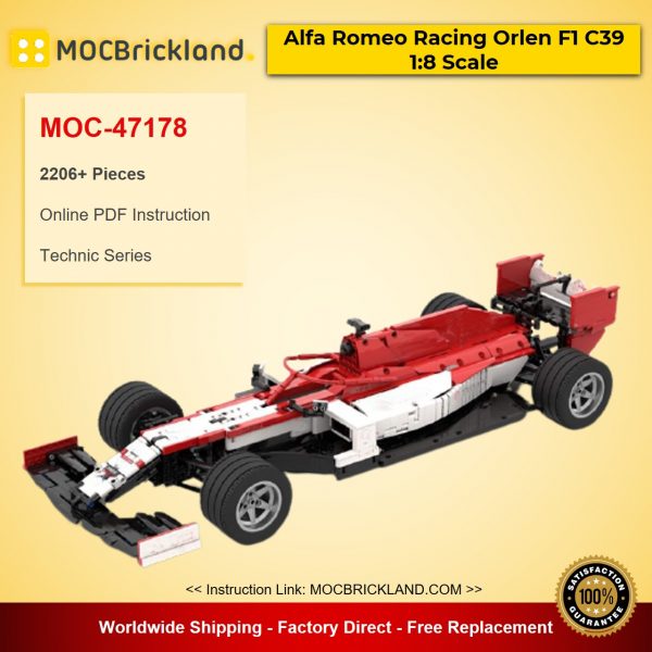 technic moc 47178 alfa romeo racing orlen f1 c39 18 scale by lukas2020 mocbrickland 4792