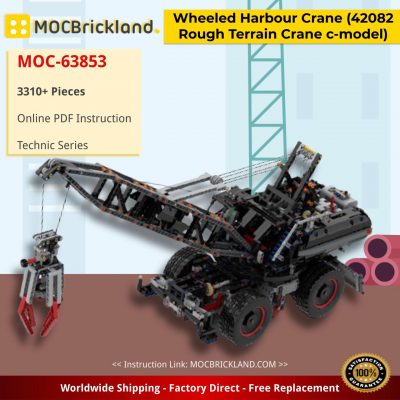 technic moc 63853 wheeled harbour crane 42082 rough terrain crane c model by klimax mocbrickland 6430