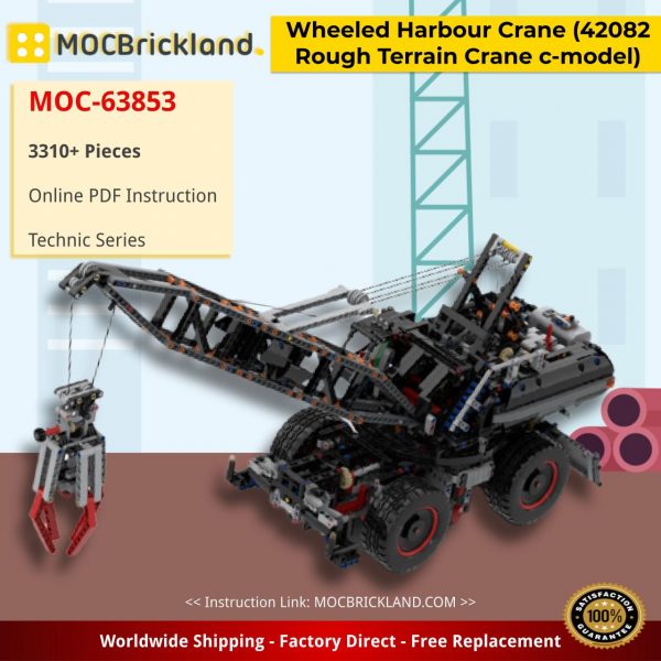 technic moc 63853 wheeled harbour crane 42082 rough terrain crane c