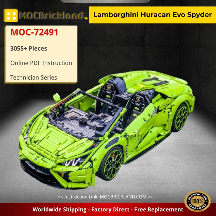 Technic MOC-72491 Lamborghini Huracan Evo Spyder by Loxlego MOCBRICKLAND
