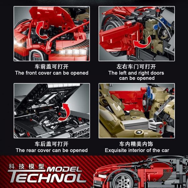 technic mork 023001 2 red bugatti veyron 1263
