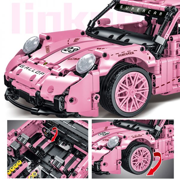 technic mork 023024 2 pink porsche gt super car 2471