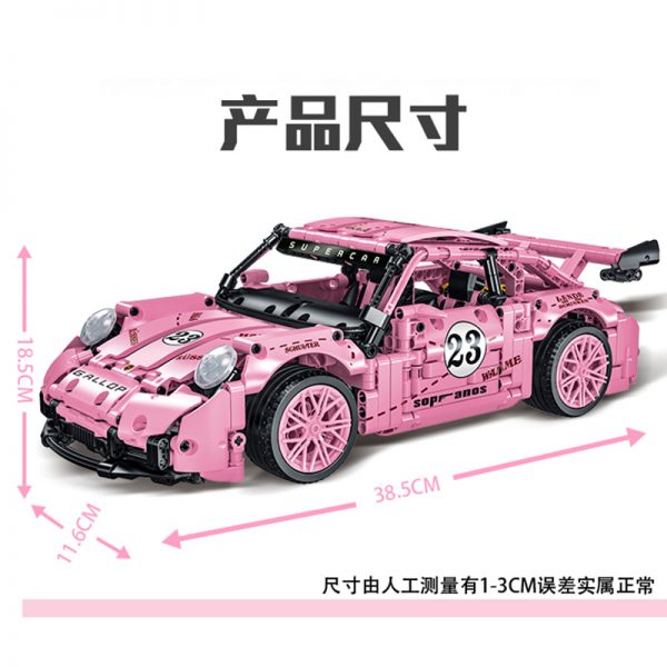 technic mork 023024 2 pink porsche gt super car 6360