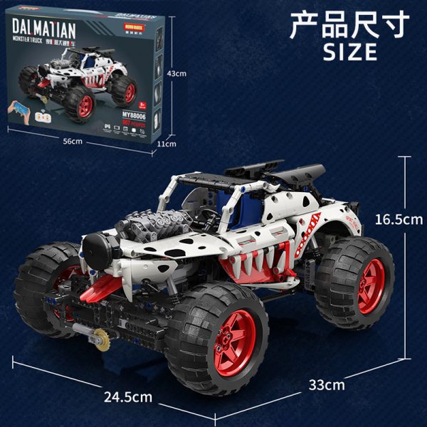 technic moyu my88006 dalmatian monster truck with 987 pieces 2893