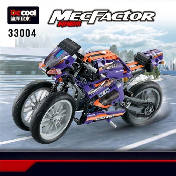 technician decool 33004 purple flame giant wheel motorcycle 8617