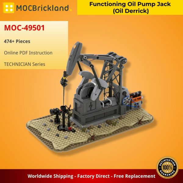 technician moc 49501 functioning oil pump jack oil derrick by masterbuilderktc mocbrickland 8219