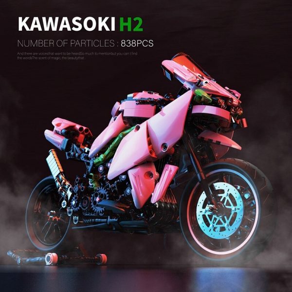 technician qizhile 85002 pink kawasoki h2 motorcycle 8169