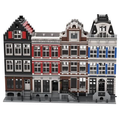 MODULAR BUILDING MOC 48643 51061 47824 46108 Genuine Modular Amsterdam Canal House MOCBRICKLAND 1